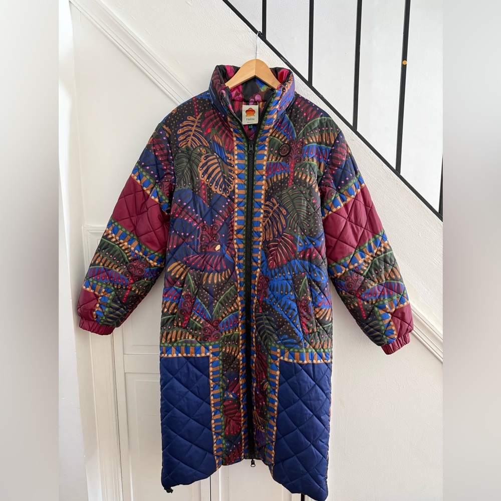 Farm Rio Reversible Maxi coat tropical print - New w/out tags - Size Small